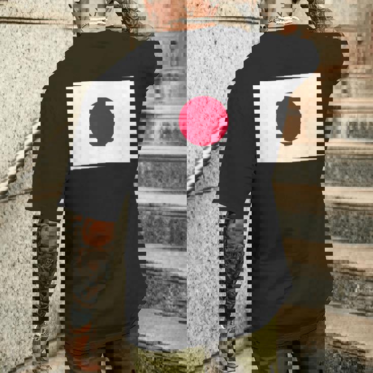 日本の国旗 日の丸 昇る太陽 日本 日書き デザイン メンズTシャツ バックプリント 彼への贈り物