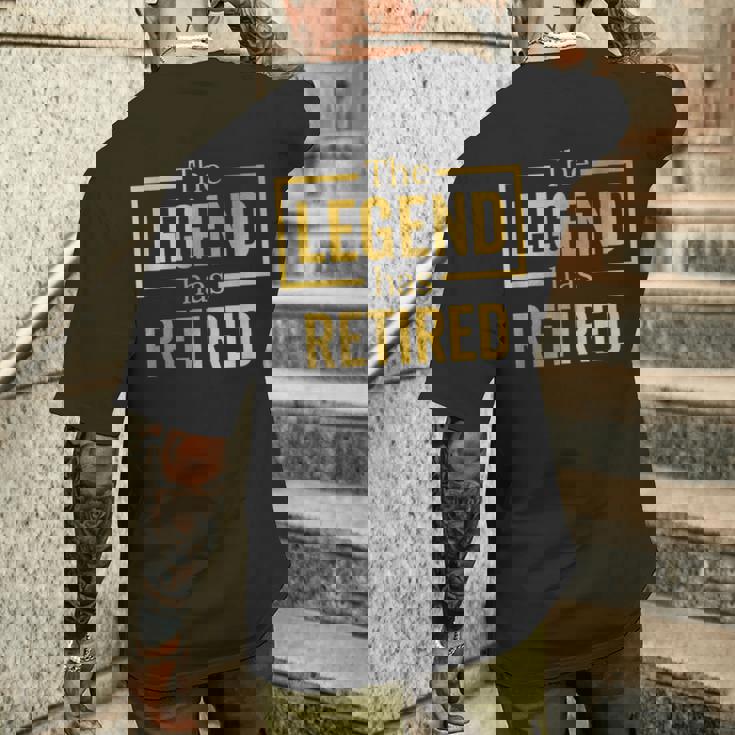 昔は同僚の定年退職祝いに、レジェンドと一緒に働いてた メンズTシャツ バックプリント 彼への贈り物