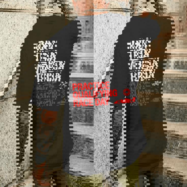 月曜 火曜 水曜 木曜 練習 予選 レース メンズTシャツ バックプリント 彼への贈り物