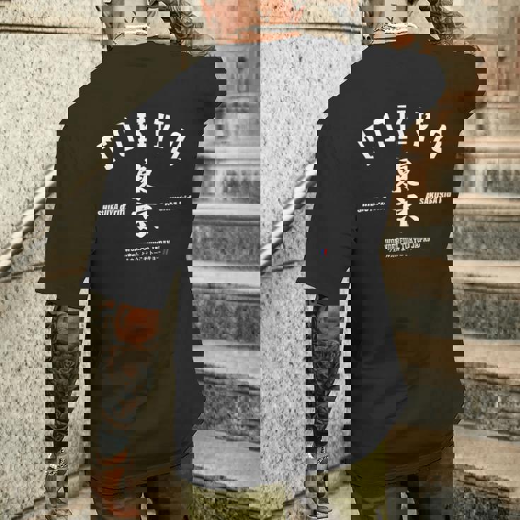 東京 ジャパン おしゃれ クール 面白い 漢字 渋谷 浅草 メンズTシャツ バックプリント 彼への贈り物