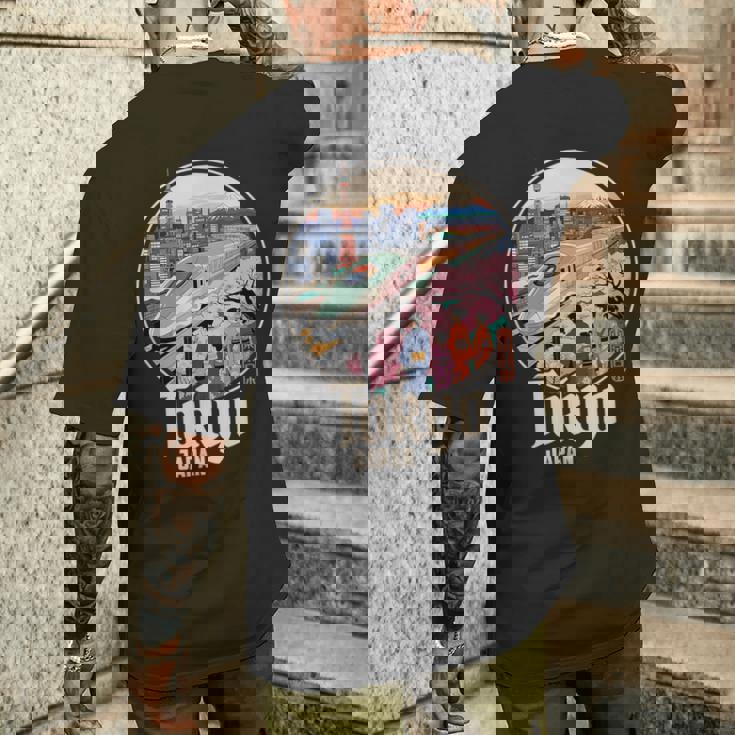 東京 日本 新幹線 さくら 富士山 漢字 お土産 メンズTシャツ バックプリント 彼への贈り物