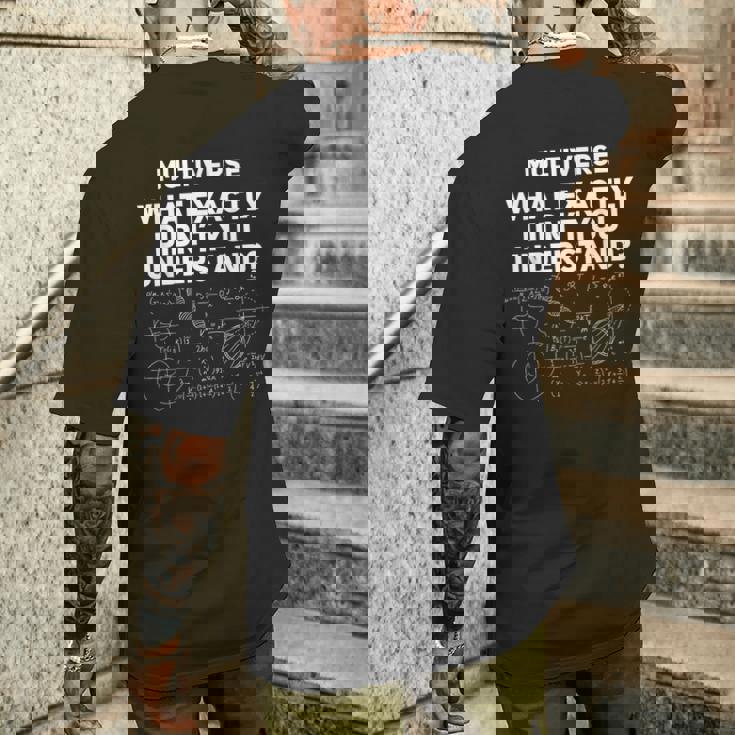 次元移動未来量子力学マルチバース メンズTシャツ バックプリント 彼への贈り物