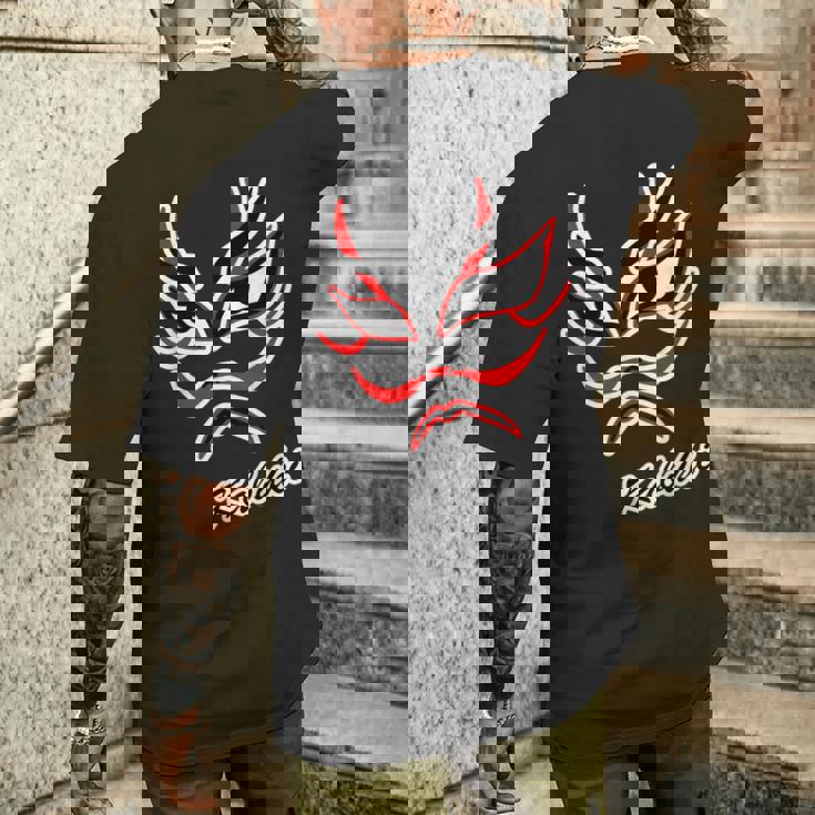 歌舞伎 カブキ Kabuki【顔】日本 文化 和柄 面白い メンズTシャツ バックプリント 彼への贈り物