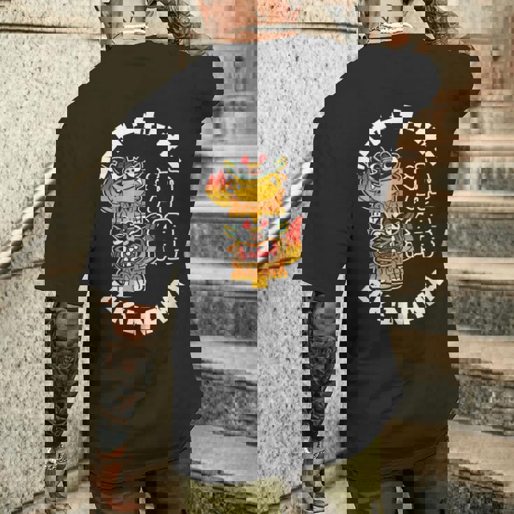 沖縄ジャパン シーサーガーディアンライオンズ 日本漢字お土産 メンズTシャツ バックプリント 彼への贈り物