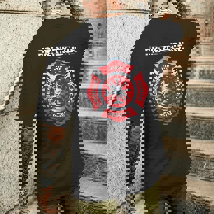消防士 Ems 消防救助 メンズTシャツ バックプリント 彼への贈り物