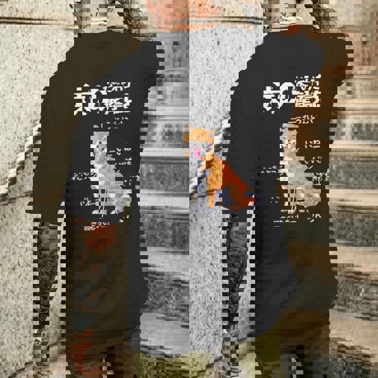 犬のなでかた解説 犬好き アイデア ギフト サプライズ わんこ 半袖 ペット プリント 犬の日 おもしろ メンズTシャツ バックプリント 彼への贈り物