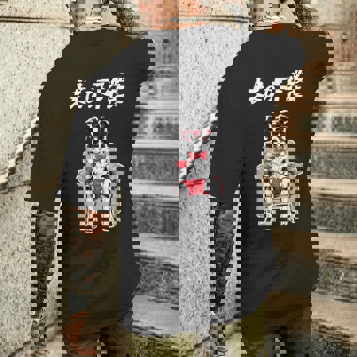 犬の下僕 ボーダーコリー 犬 おもしろ 面白い ネタ 笑える かわいい メンズTシャツ バックプリント 彼への贈り物