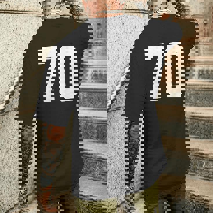 番号70 背面 スポーツチームジャージ番号 メンズTシャツ バックプリント 彼への贈り物