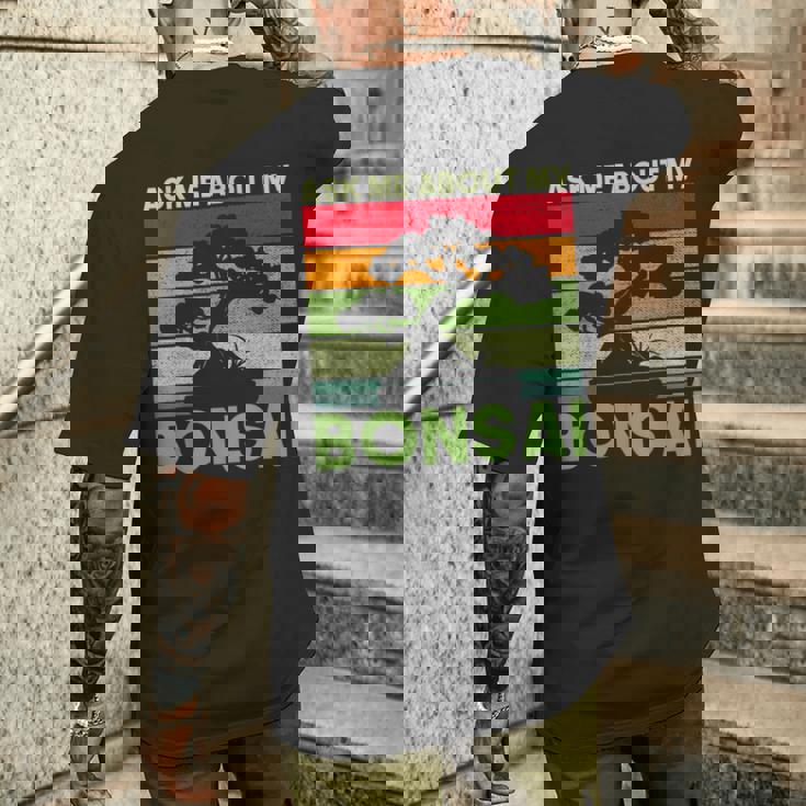 盆栽の木 私の盆栽について質問してください 面白い盆栽 メンズTシャツ バックプリント 彼への贈り物