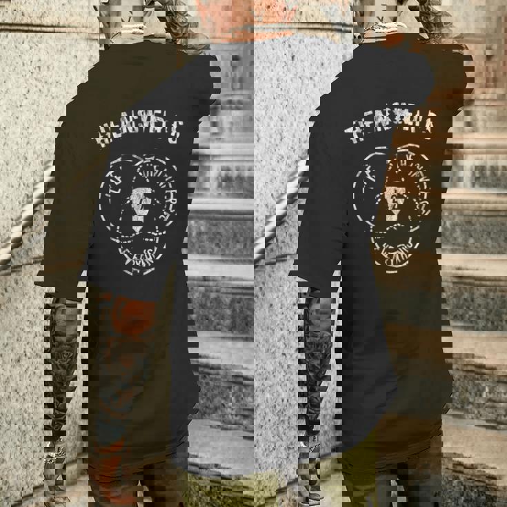 答えは42 ダグラス・アダムスのベン図 メンズTシャツ バックプリント 彼への贈り物