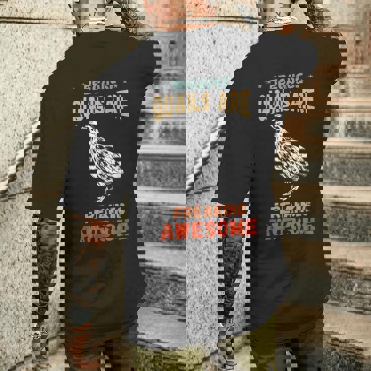 素晴らしいウズラ 鳥 ウズラ 飼育 ボホワイトウズラ好き メンズTシャツ バックプリント 彼への贈り物