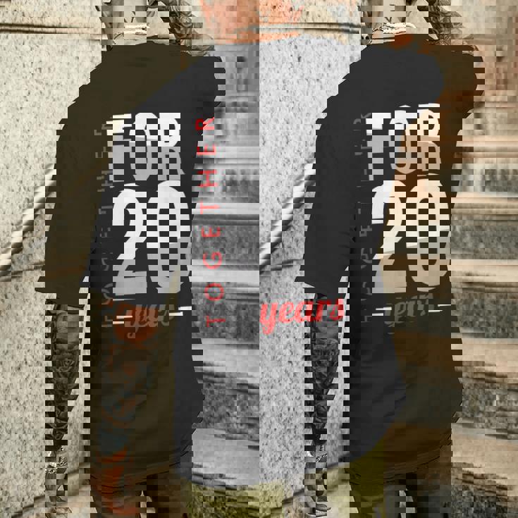 結婚20周年 結婚記念日 磁器 結婚記念日 メンズTシャツ バックプリント 彼への贈り物