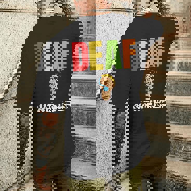 補聴器 耳障がいサポート 聴覚障害者への意識 長袖tシャツ メンズTシャツ バックプリント 彼への贈り物