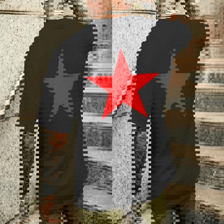 複数の色の赤い星 長袖tシャツ メンズTシャツ バックプリント 彼への贈り物