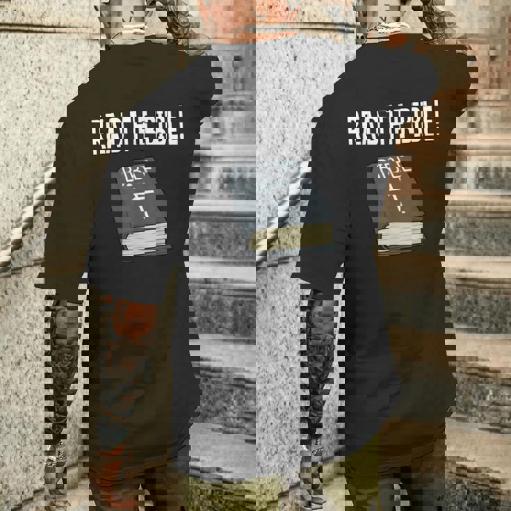 読む 聖書 信仰 キリスト教 イエス・キリスト メンズTシャツ バックプリント 彼への贈り物