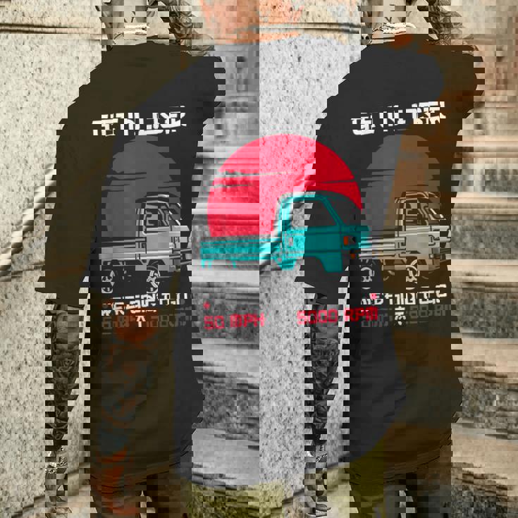 軽トラックジャパン ミニトラック Get In Loser 日本トラック メンズTシャツ バックプリント 彼への贈り物