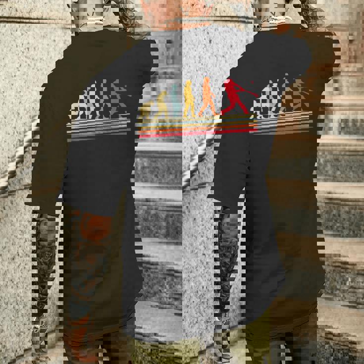 野球 人類の進化 面白いtシャツ おもしろ グッズ 服 ベースボール ネタ メンズ Evolution 野球部 男性 メンズTシャツ バックプリント 彼への贈り物