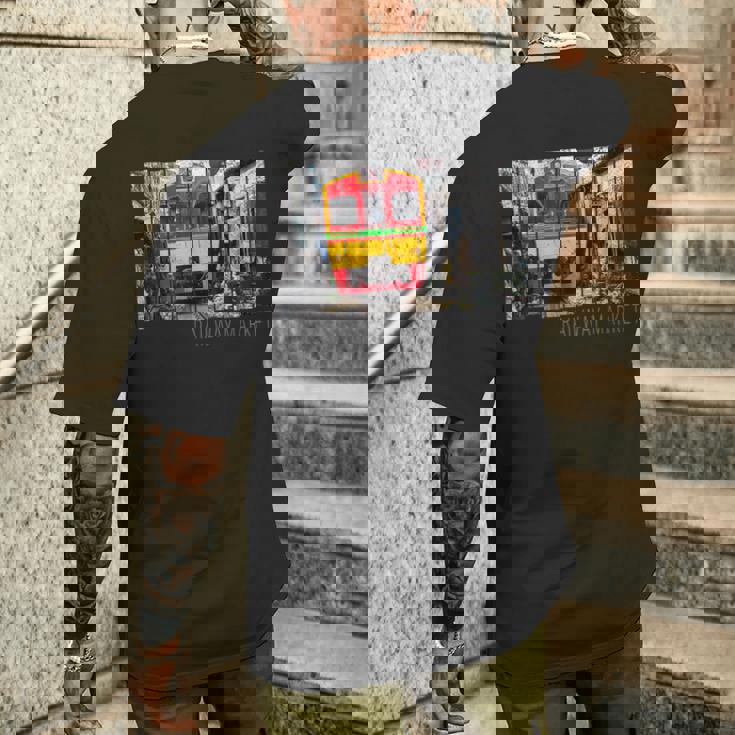 鉄道市場メークロン ヴィンテージ タイ レトロな列車 メンズTシャツ バックプリント 彼への贈り物