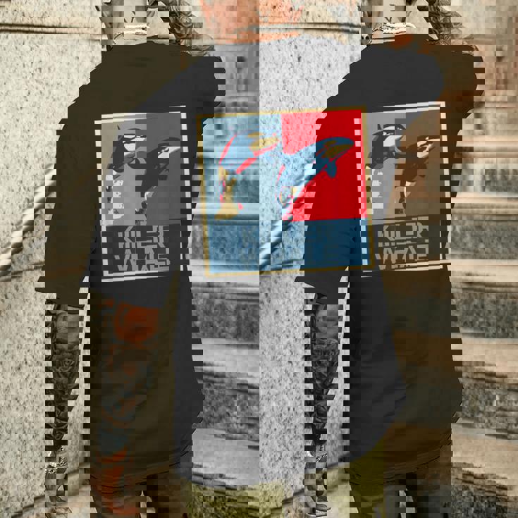 面白tシャツ 海 シャチ おもしろ かわいい グッズ 服 ネタ メンズ オリジナル 夏 生き物 レトロ メンズTシャツ バックプリント 彼への贈り物