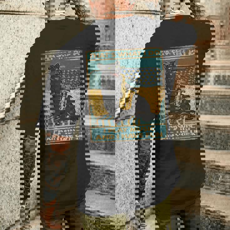 面白い レトロ 猫 演奏 サックス ヴィンテージ 音楽 メンズTシャツ バックプリント 彼への贈り物