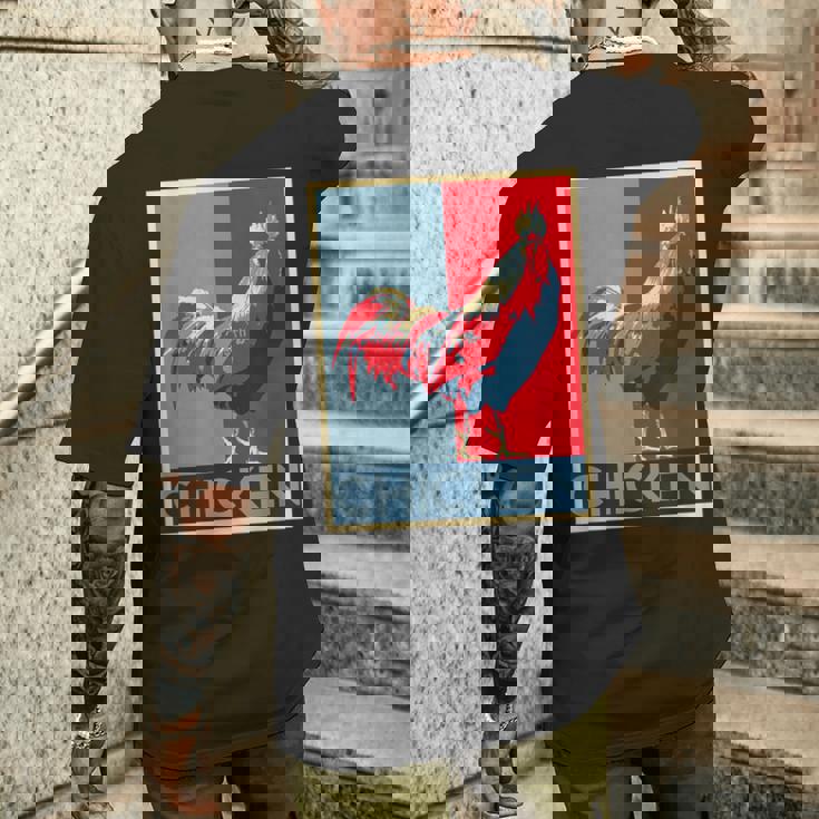 面白いtシャツ にわとり 鶏 鳥 メンズ おもしろ 面白い 服 おもしろグッズ ネタ ポスター チキン メンズTシャツ バックプリント 彼への贈り物