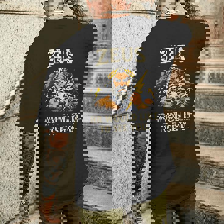 面白いゼウス・ミーム-古代ギリシャの神-ギリシャ神話 メンズTシャツ バックプリント 彼への贈り物