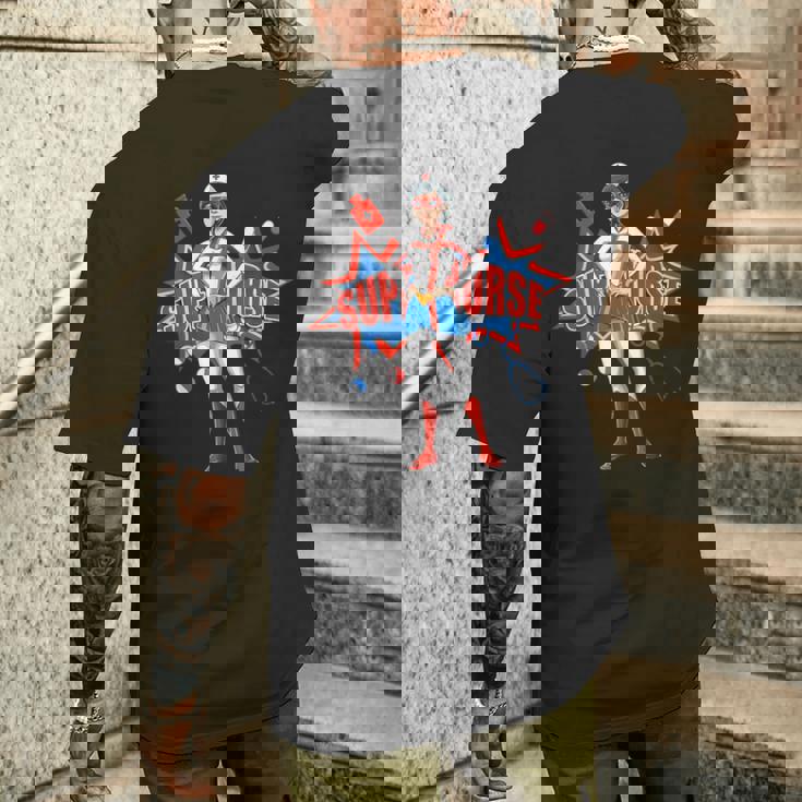 面白い看護師スーパーヒーロー面白い看護 メンズTシャツ バックプリント 彼への贈り物