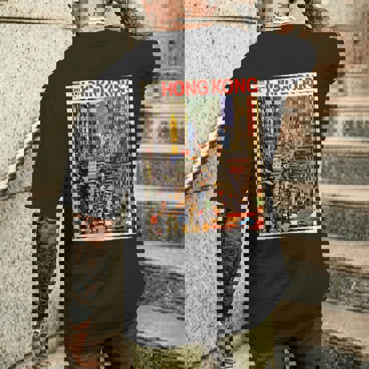 香港のお土産ポスター香港 メンズTシャツ バックプリント 彼への贈り物