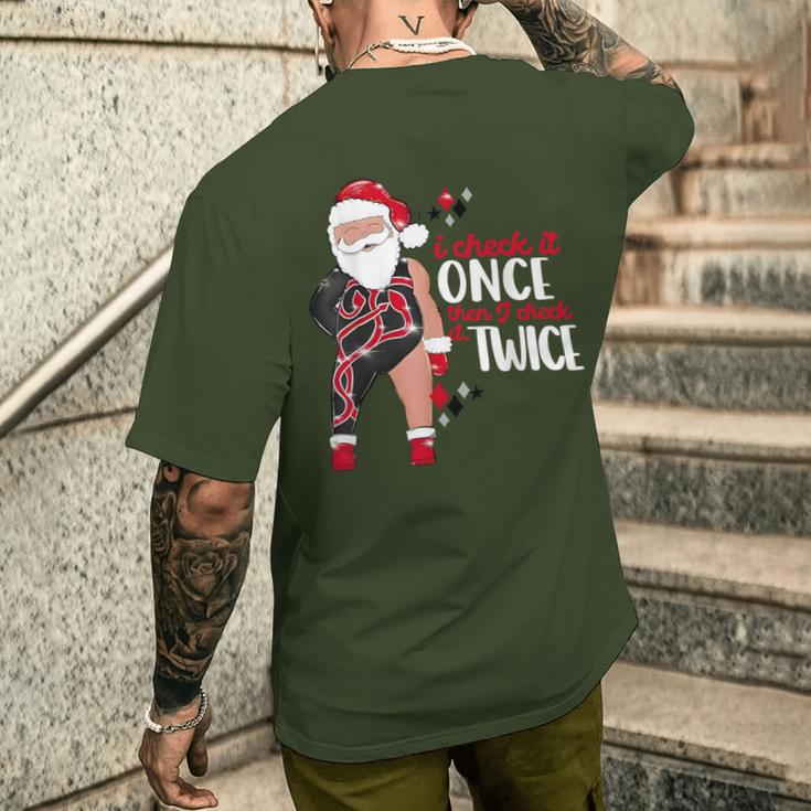 I Check It Once Then I Check It Twice Santa 1989 Christmas Men's T-shirt Back Print Funny Gifts I Check It Once Then I Check It Twice Santa 1989 Christmas Men's T-shirt Back Print Funny Gifts