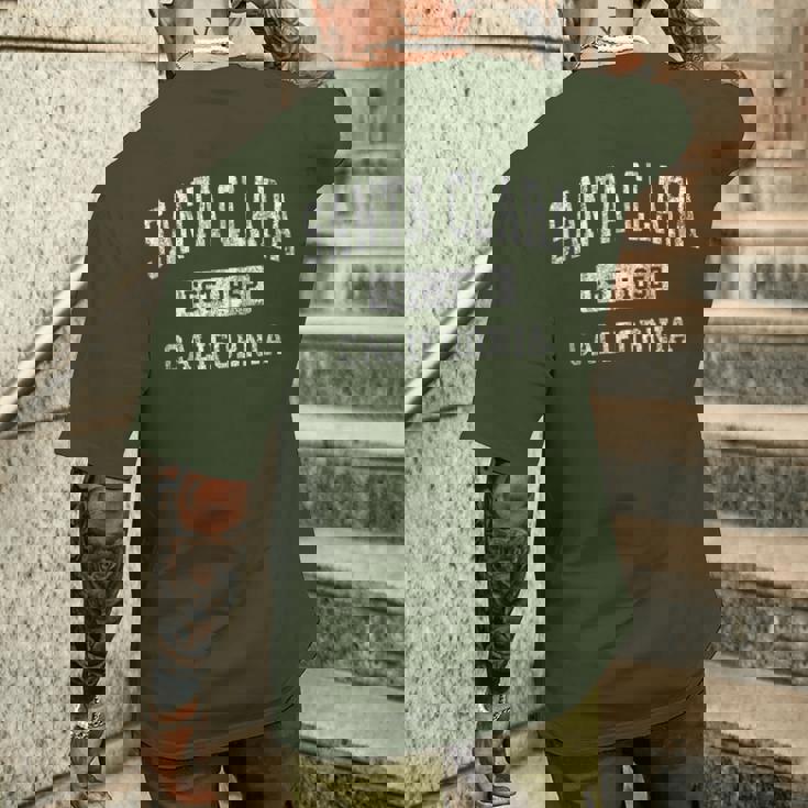 Santa Clara California Ca ビンテージ 確立されたスポーツデザイン メンズTシャツ バックプリント 彼への贈り物