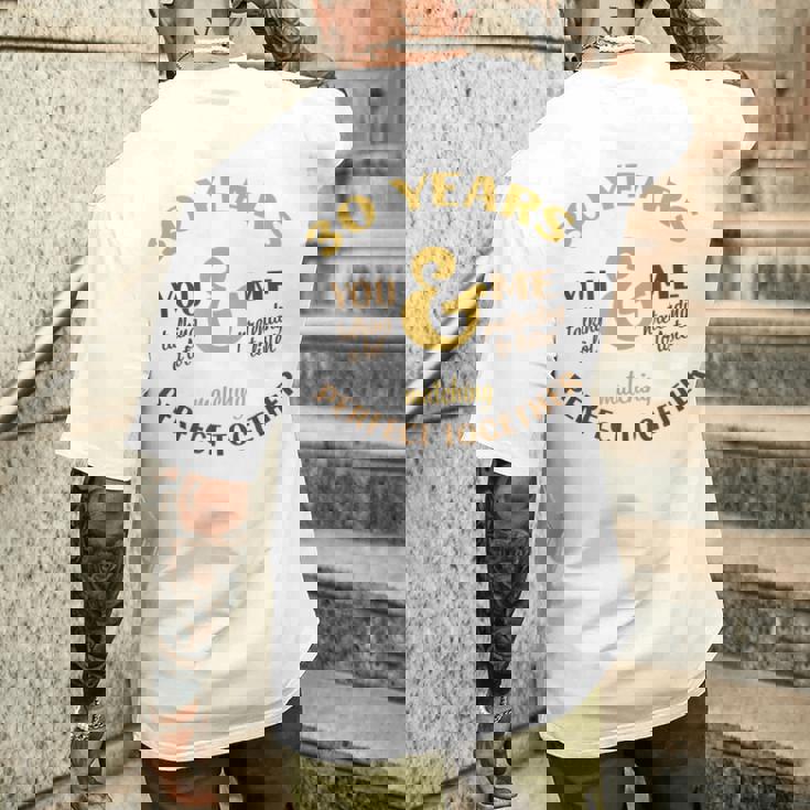 30年 一緒に完成 30周年 おそろい カップル メンズTシャツ バックプリント 彼への贈り物