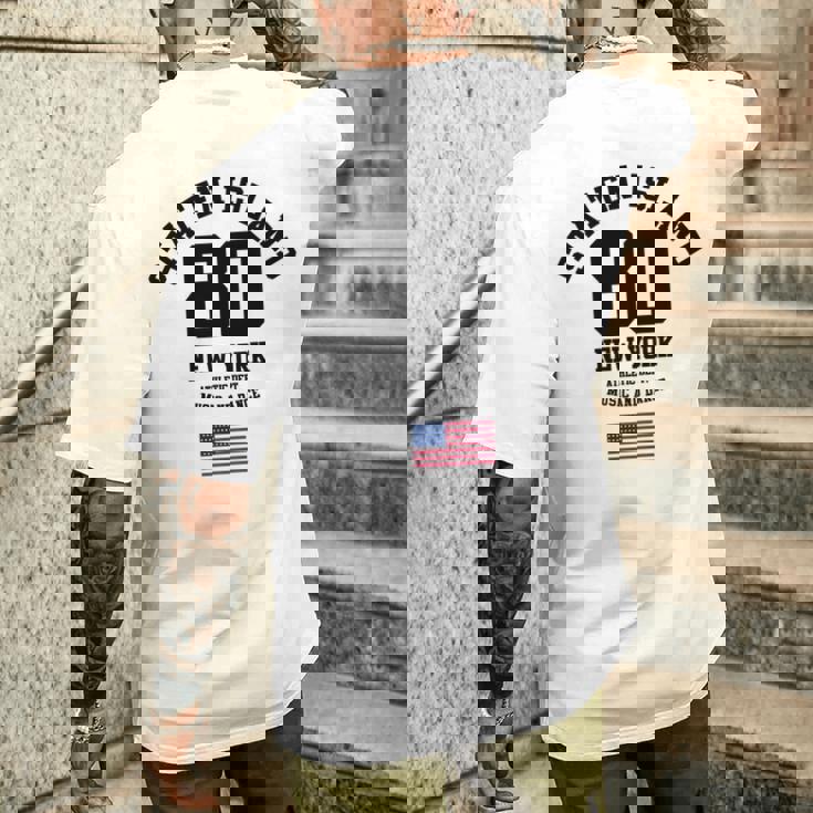 Cooltaten Island New York City Illustration Fashiontyle 長袖tシャツ メンズTシャツ バックプリント 彼への贈り物