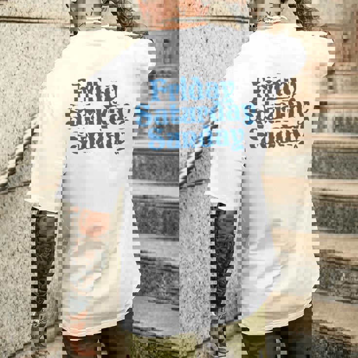 Fridayaturdayunday Moodibe Weekend Relax Day Off メンズTシャツ バックプリント 彼への贈り物