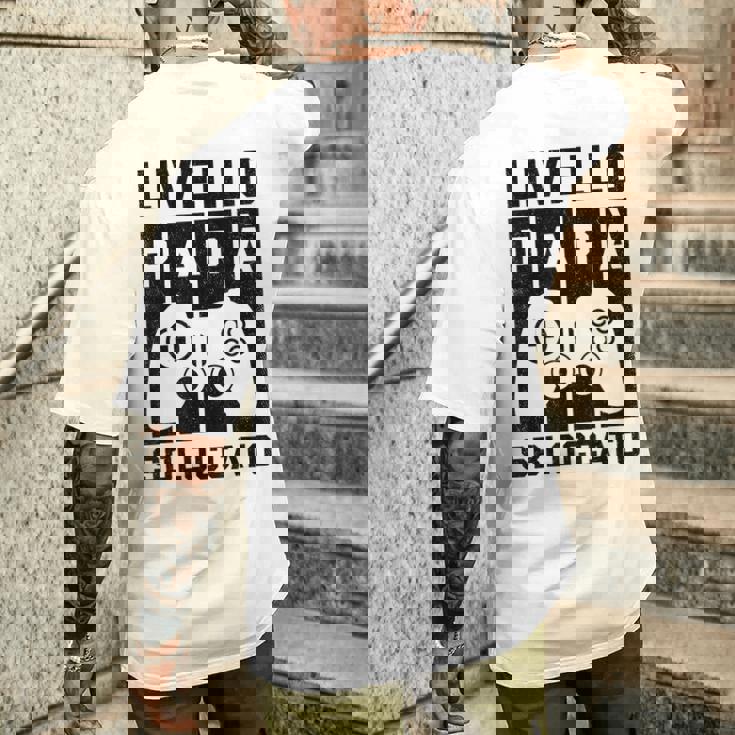 Gaming Livello Papablocatto Regalo Gamer Esta Del Papà T-shirt da uomo con stampa posteriore Regalos para él