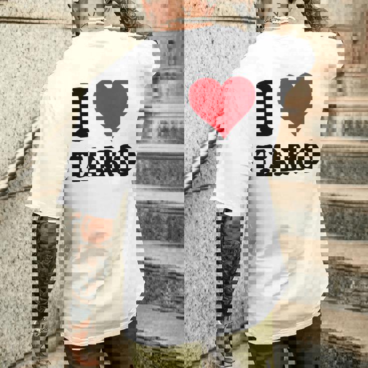 I Heart Taro 名 I Love パーソナライズ メンズTシャツ バックプリント 彼への贈り物