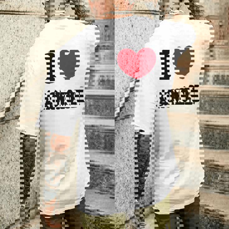 I Love Aomori 青森が大好き メンズTシャツ バックプリント 彼への贈り物