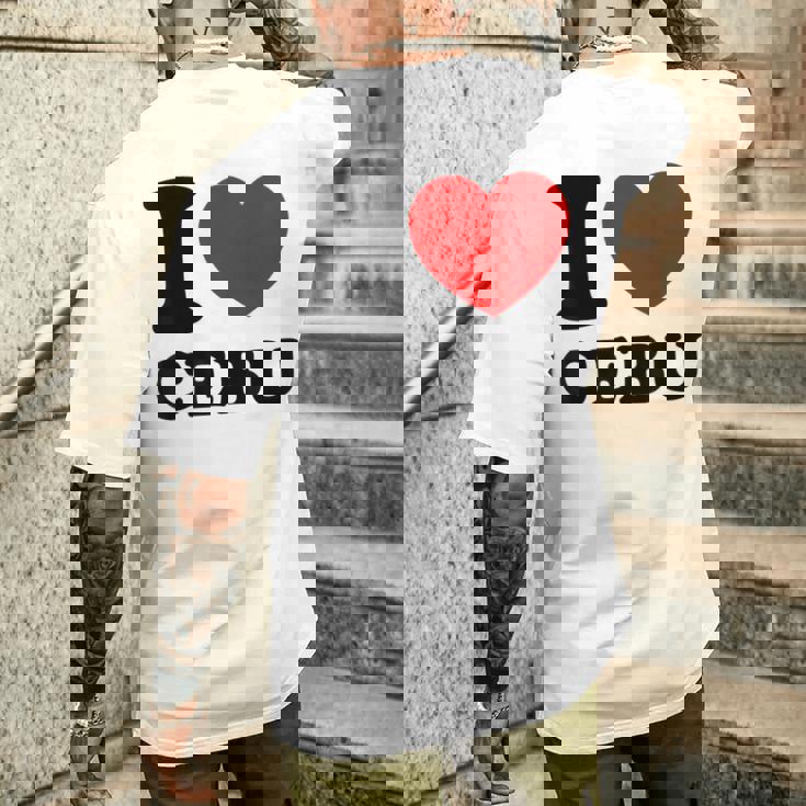 I Love Cebu フィリピン フィリピン人 メンズTシャツ バックプリント 彼への贈り物