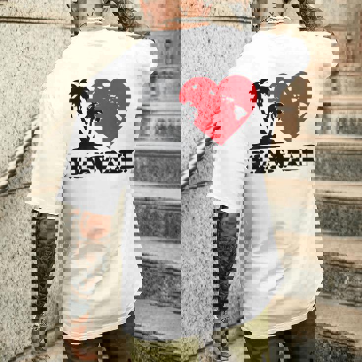 I Love Hawaii ハワイアンハートパーム レディース メンズ ボーイズ ガールズ メンズTシャツ バックプリント 彼への贈り物