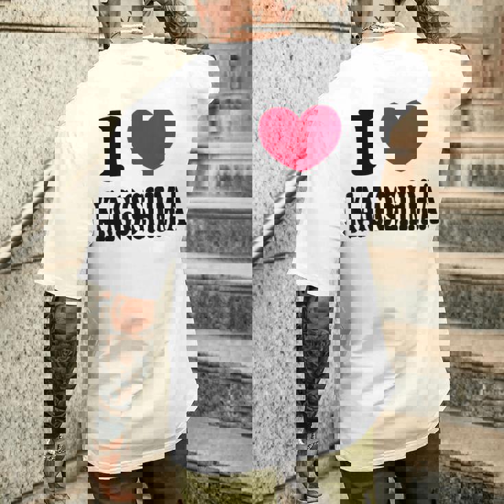 I Love Kagoshima 鹿児島大好き メンズTシャツ バックプリント 彼への贈り物