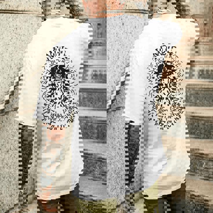 Nicole 名義 魔女 おもしろいことわざ ハロウィン メンズTシャツ バックプリント 彼への贈り物