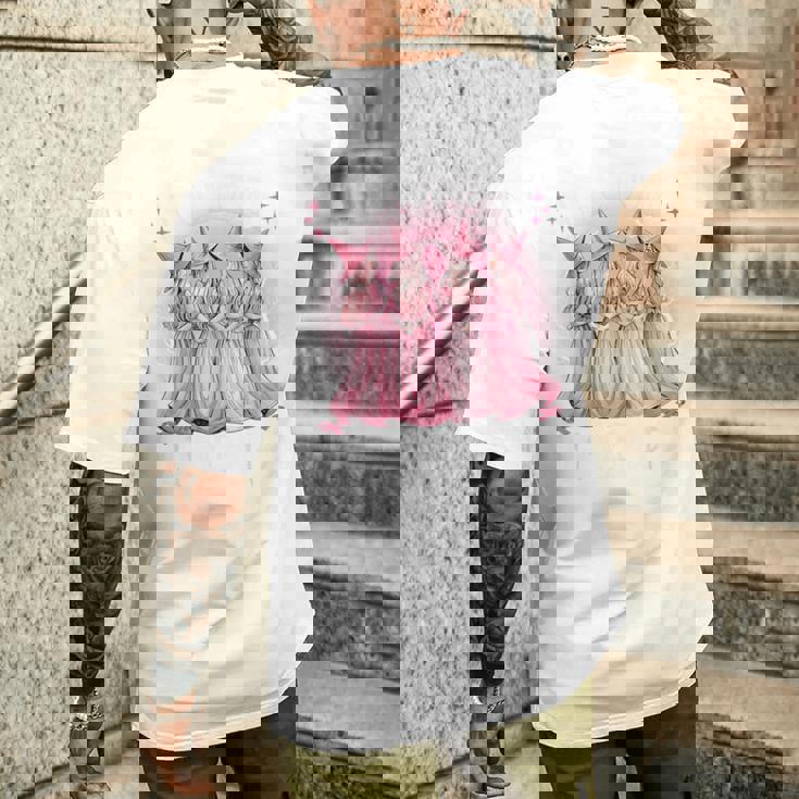 In October We Wear Pink Witch Breast Cancer Awareness Pink Men's T-shirt Back Print Gifts for Him