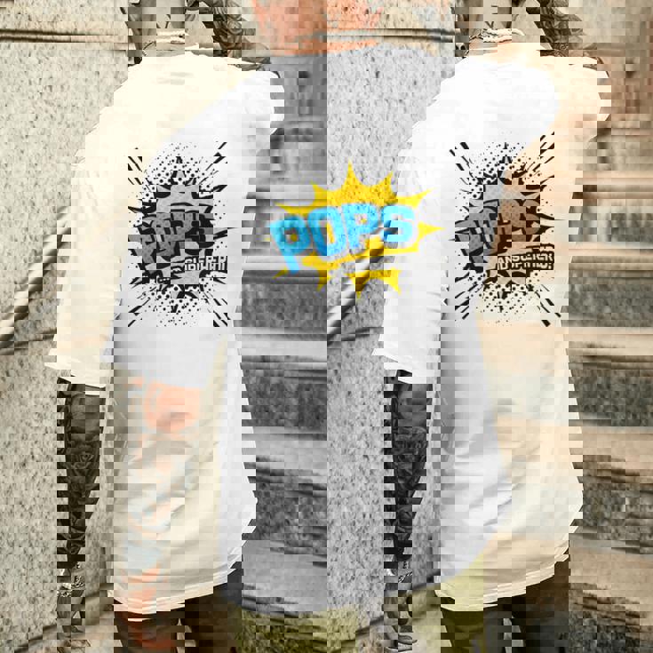 Pops &Uperhero Frescotile Fumetto Festa Del Papà T-shirt da uomo con stampa posteriore Regalos para él