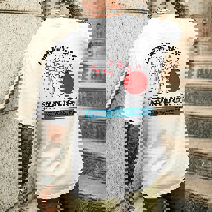 Strike スペア ビール ボウラー ボーリングボール 面白ボウリング メンズTシャツ バックプリント 彼への贈り物