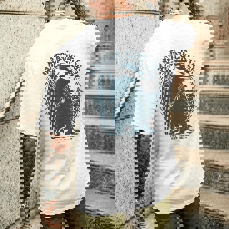 Vintage Badgerurf Co レトロ サーフィン カリフォルニアアート メンズTシャツ バックプリント 彼への贈り物