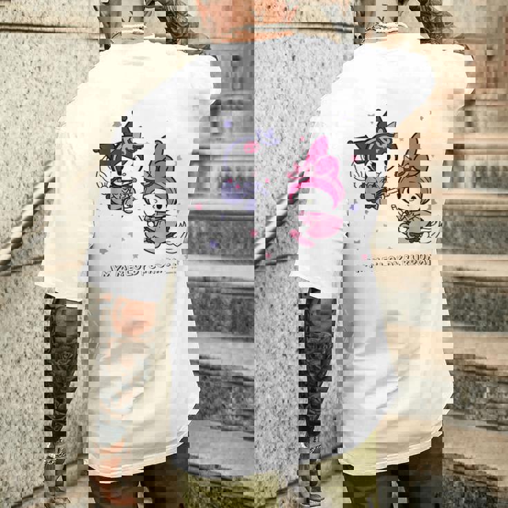 【ハロウィン特集】Usデザイン マイメロディ&クロミ 夜空 メンズTシャツ バックプリント 彼への贈り物