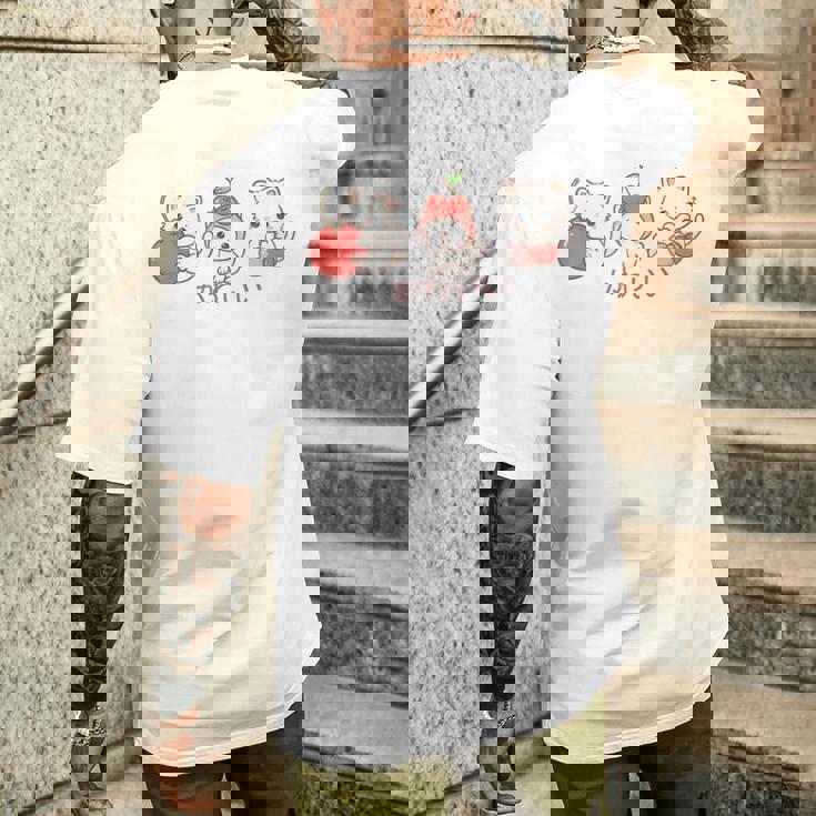 かわいい ねこ さくらんぼ カワイイ 日本風 キャット カートゥーン メンズTシャツ バックプリント 彼への贈り物