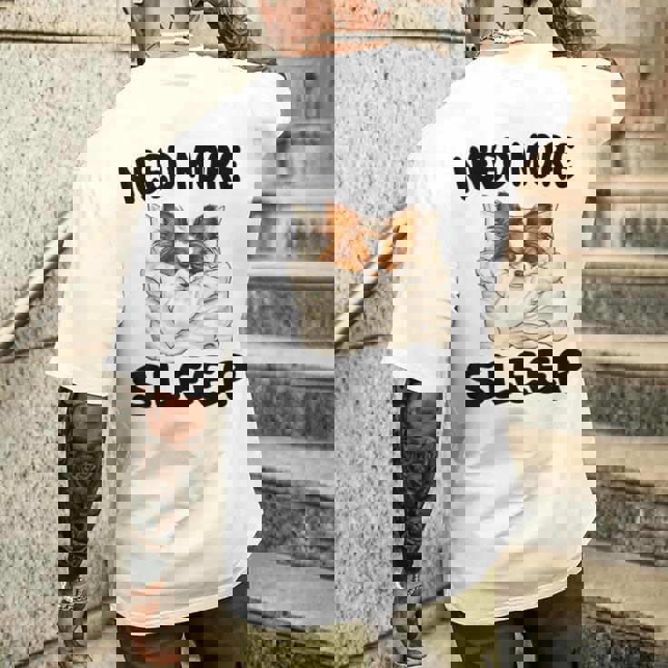 かわいいパピヨンドッグは睡眠パジャマナイトガウンが必要です メンズTシャツ バックプリント 彼への贈り物