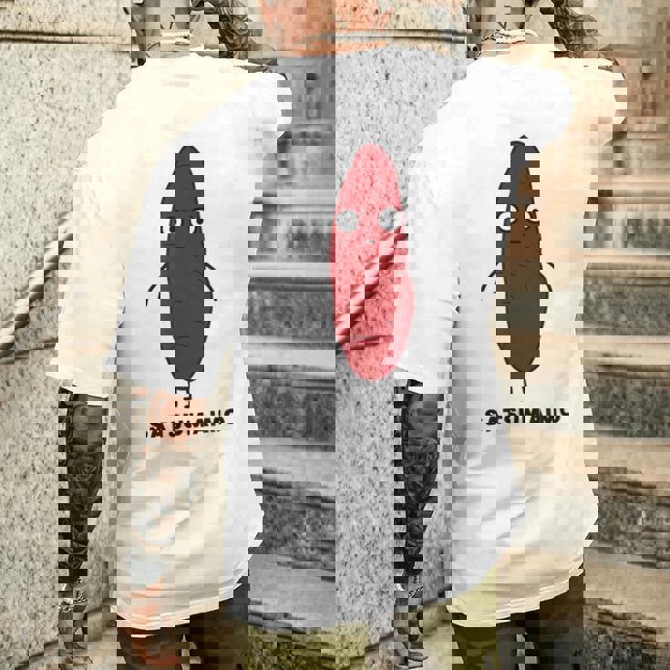 さつまいも 顔 イラスト かわいい おもしろ 簡単 シンプル ゆるい 野菜 メンズTシャツ バックプリント 彼への贈り物