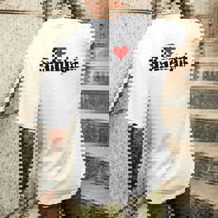 アイラブハート上海チャイナ メンズTシャツ バックプリント 彼への贈り物