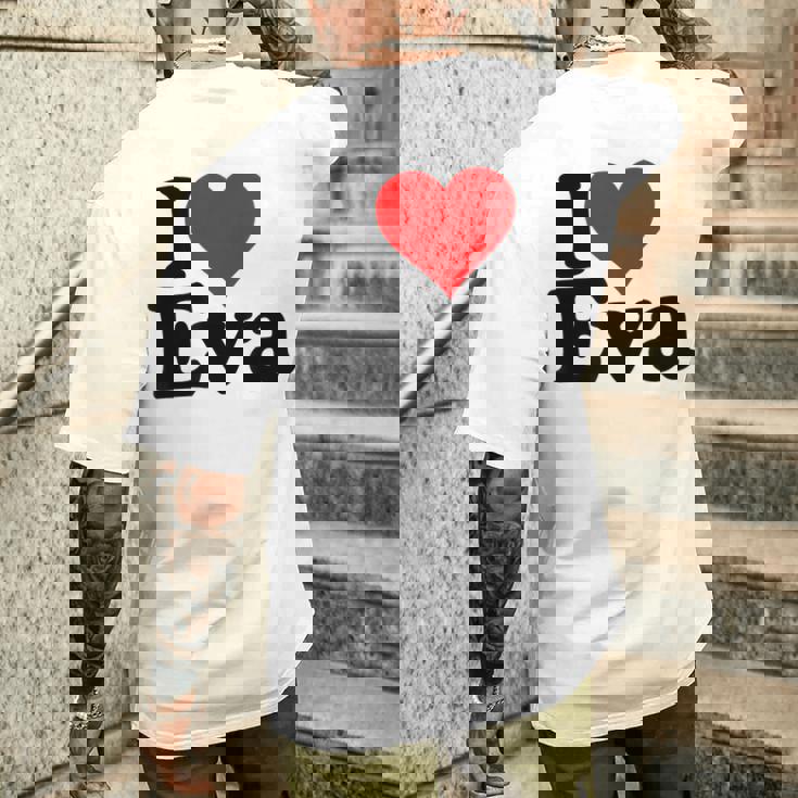 アイ・ラブ・ハート・エヴァ メンズTシャツ バックプリント 彼への贈り物